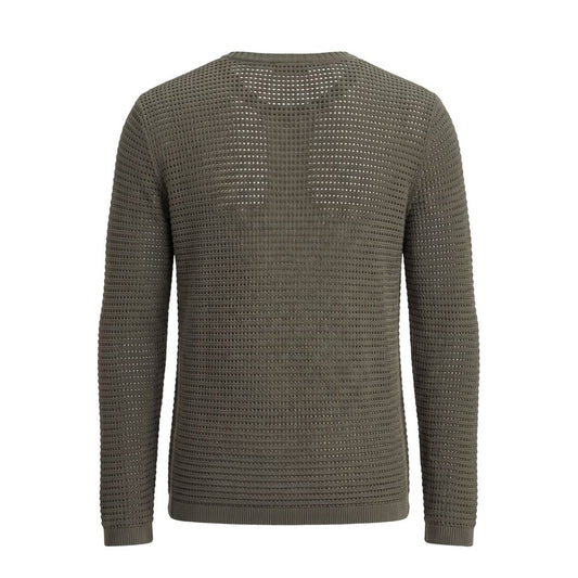 Green Cotton Men Sweater