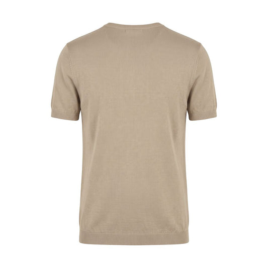 Beige Cotton Men Sweater