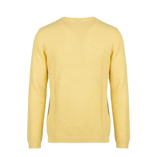 Yellow Cotton Men Sweater