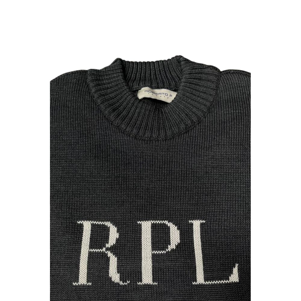 Grey Wool Men Sweater