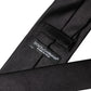 Black Solid 100% Silk Adjustable Men Tied Necktie Tie