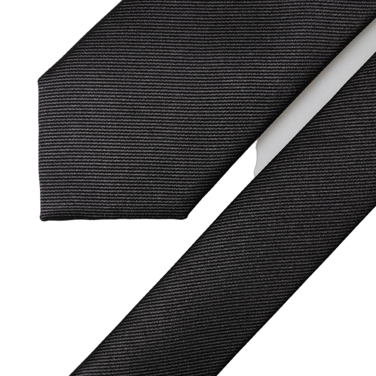 Black Solid 100% Silk Adjustable Men Tied Necktie Tie