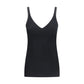 Black Cotton Sleeveles T-Shirt