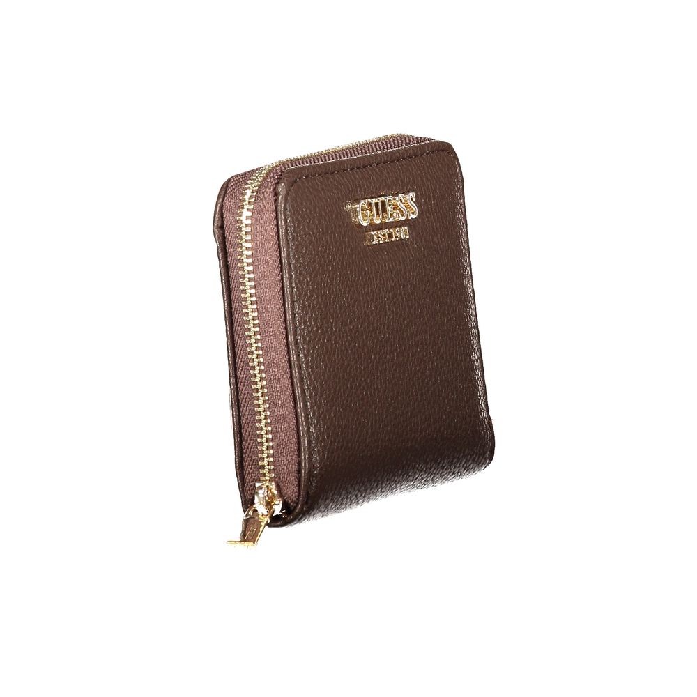 Brown Polyurethane Women's Wallet