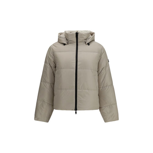 Beige Nylon Full-Length Jacket