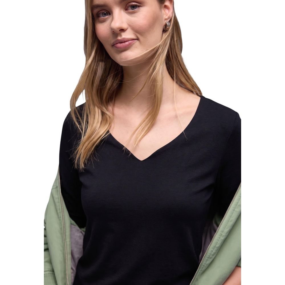 Black Cotton Long Sleeve T-Shirt