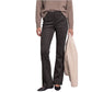 Brown Polyester Casual Pants