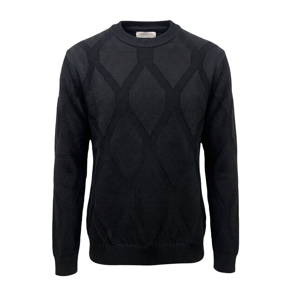 Black Wool Men Sweater