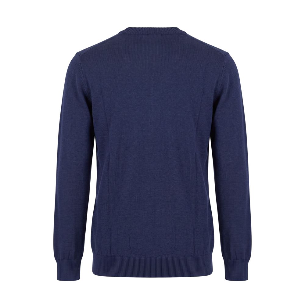 Blue Wool Men Sweater