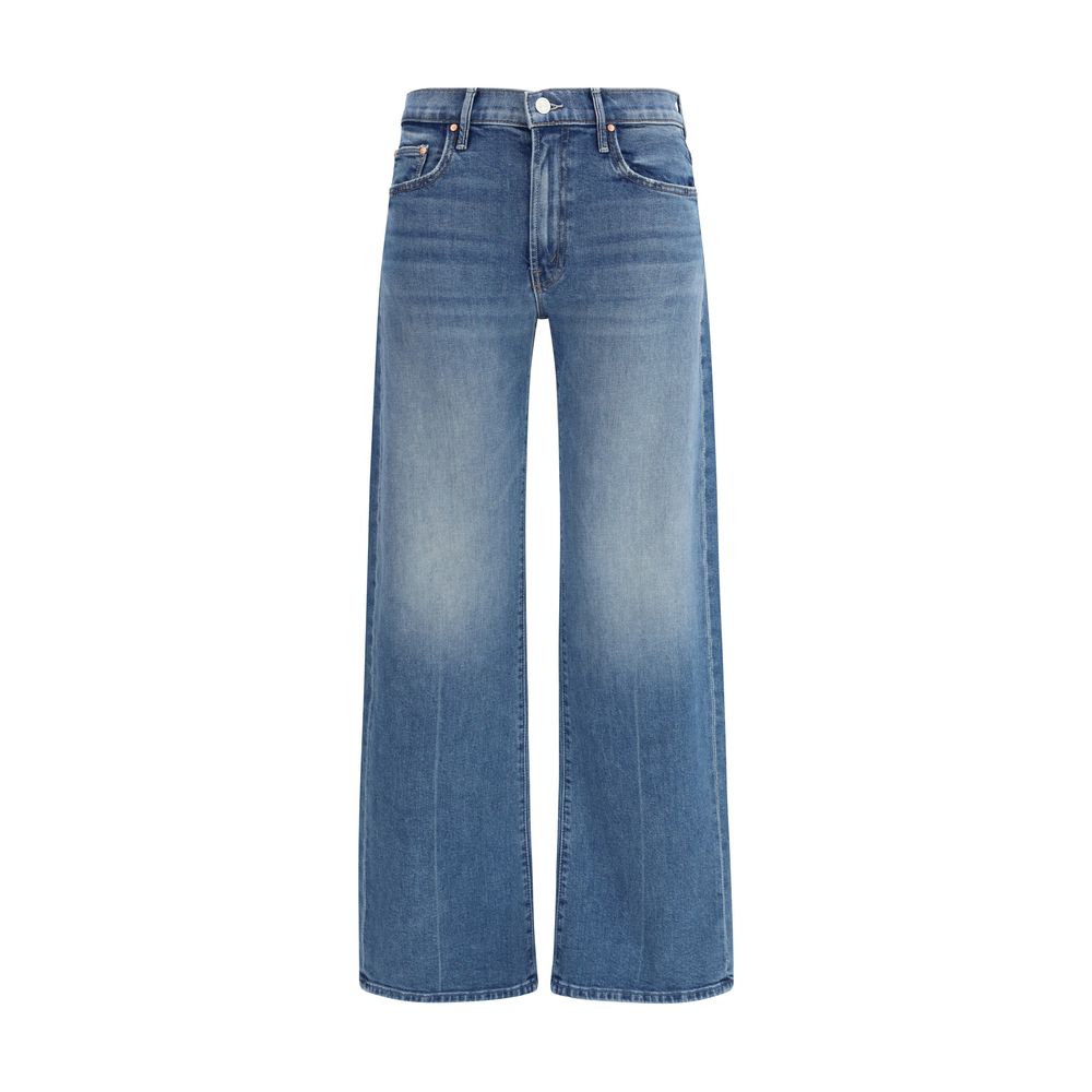 Blue Cotton Flared Jeans