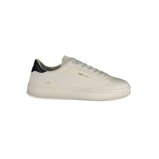 White Polyester Athletic Sneakers