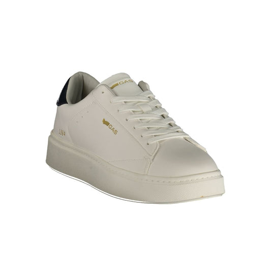 White Polyester Athletic Sneakers