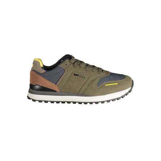 Green Polyester Athletic Sneakers