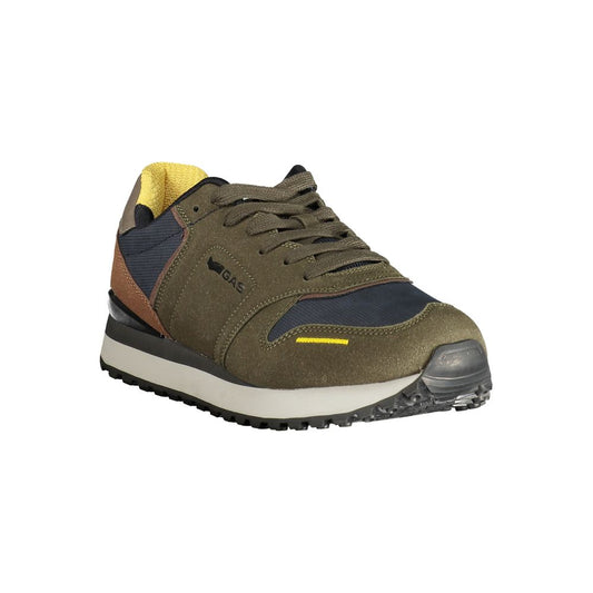 Green Polyester Athletic Sneakers
