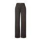 Brown Polyester Casual Pants