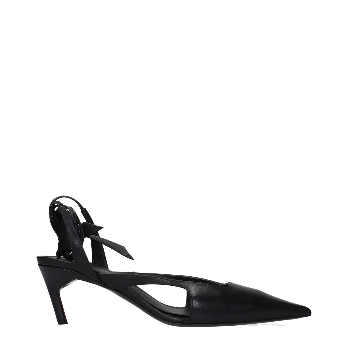 Black Leather High Heel Pumps