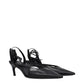 Black Leather High Heel Pumps