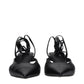 Black Leather High Heel Pumps