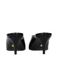 Black Leather High Heel Pumps