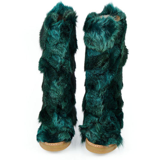 Teal Fur Women's Shoe