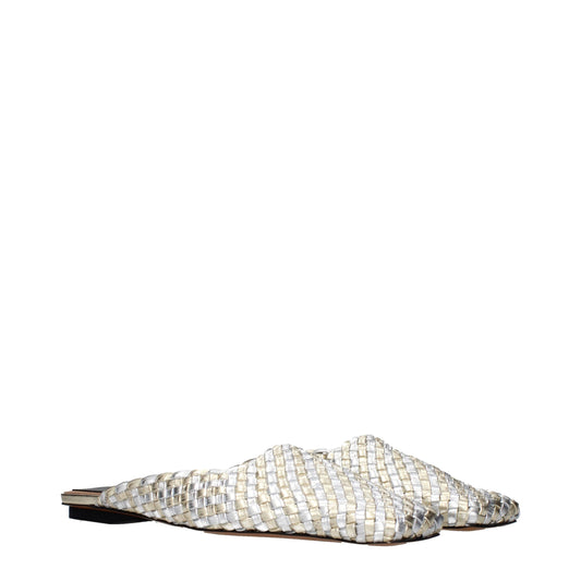 Gray Leather Slippers