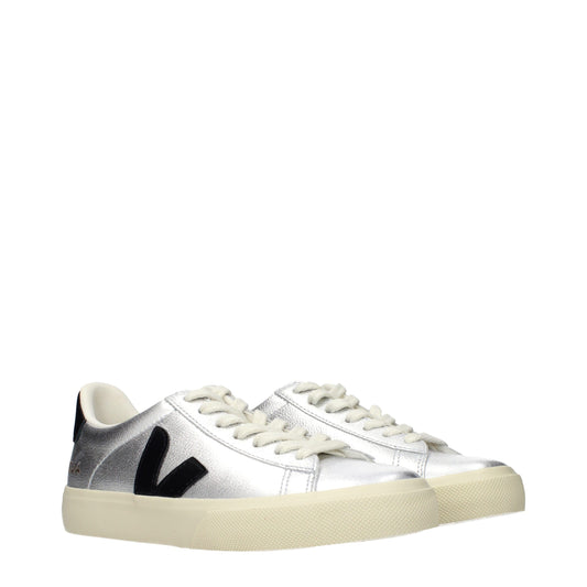 Gray Leather Low Top Sneakers