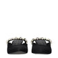 Black Satin Stiletto Heel Sandals