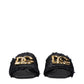 Black Raffia Platform Sandals