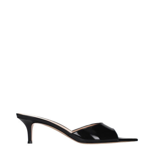 Black Leather Platform Sandals