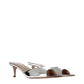 Gray Leather Platform Sandals