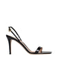 Black Leather Stiletto Heel Sandals