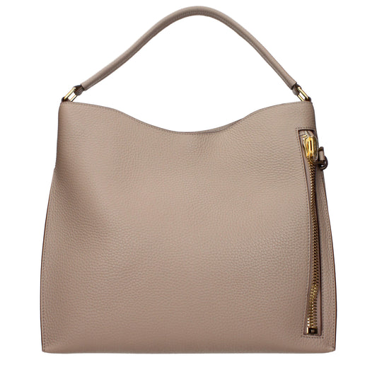 Beige Leather Handbag