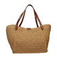 Beige Raffia Shoulder Bag