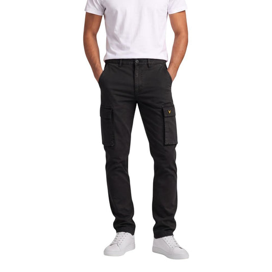 Black Cotton Cargo Pants