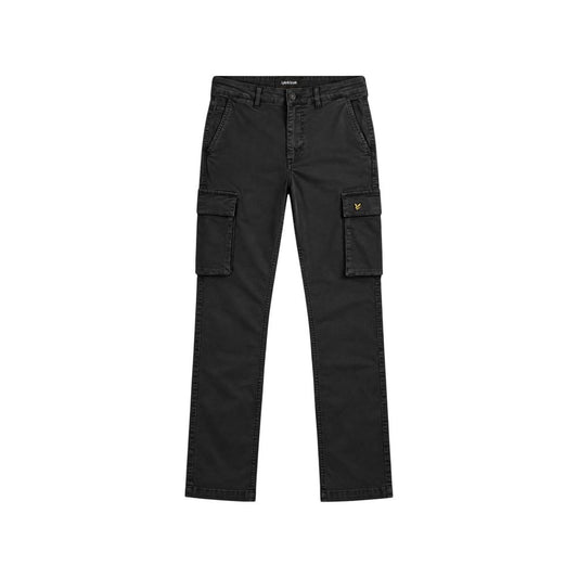 Black Cotton Cargo Pants