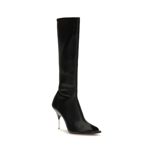 Black Napa Leather / Calf Bos Taurus High Heel Boots