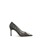 Black Fabric High Heel Pumps
