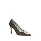 Black Fabric High Heel Pumps