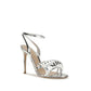 Silver Calf Leather Bos Taurus Stiletto Heel Sandals