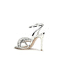 Silver Calf Leather Bos Taurus Stiletto Heel Sandals