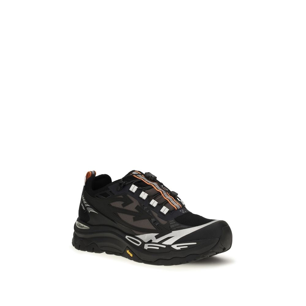 Black Polyester Athletic Sneakers