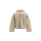 Beige Polyester Full-Length Jacket