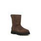 Brown Suede Leather Flat Boots