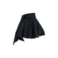 Black Polyester Midi Skirt