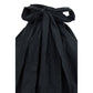 Black Polyester Midi Skirt