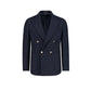 Blue Wool Full-Length Jacket