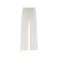 White Cotton Casual Pants