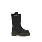 Black Nubuc Leather Lace-Up Boots