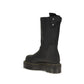 Black Nubuc Leather Lace-Up Boots