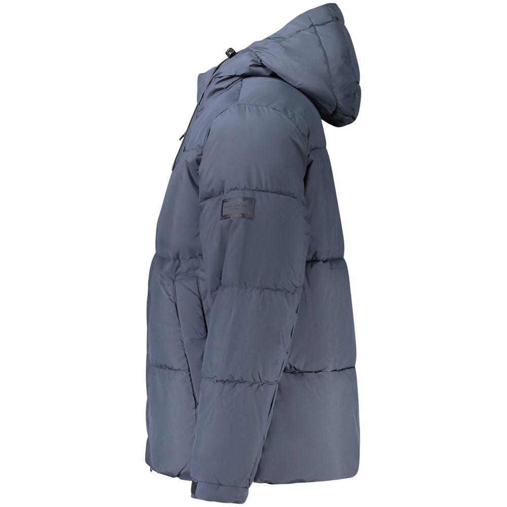 Blue Poliestere Men's Jacket